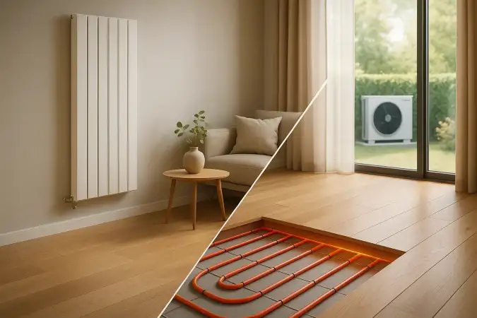 PAC air eau : radiateurs ou plancher chauffant